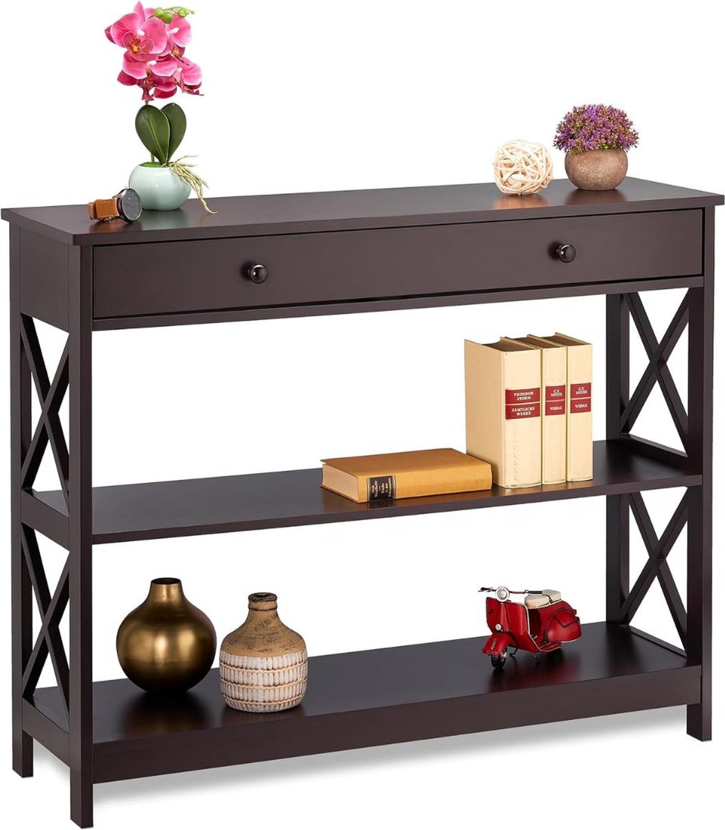 ApexArte® Wandtafel - Dressoir Kasten - Haltafel - Bruin - Industrieel