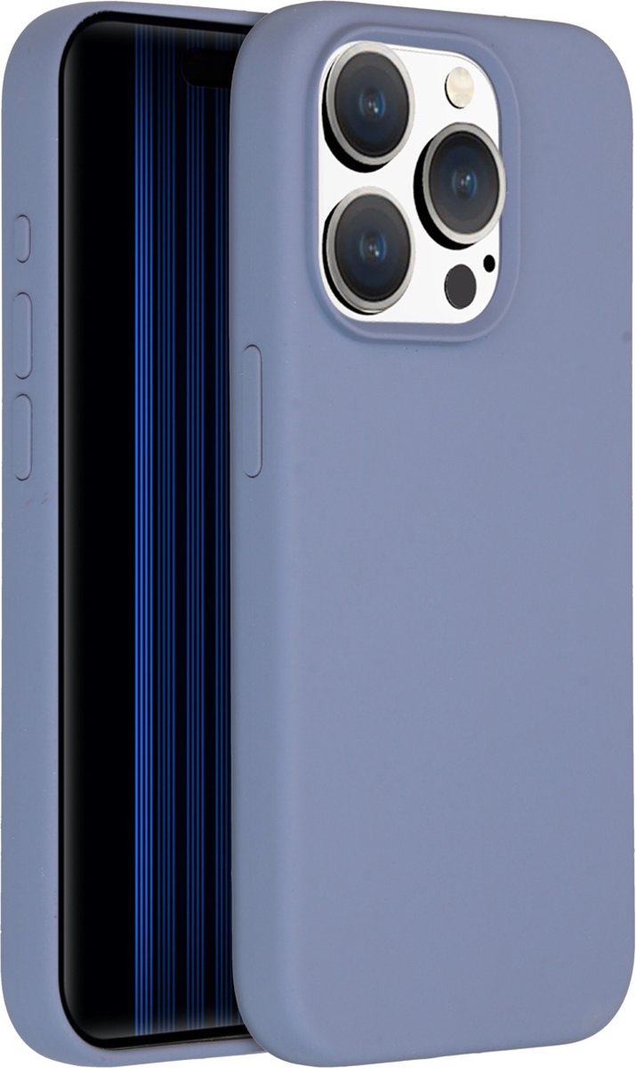 Accezz Hoesje Siliconen Geschikt voor iPhone 15 Pro - Accezz Liquid Silicone Backcover - grijs