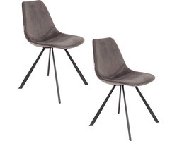 Dutchbone Franky Stoel Grijs - Set van 2