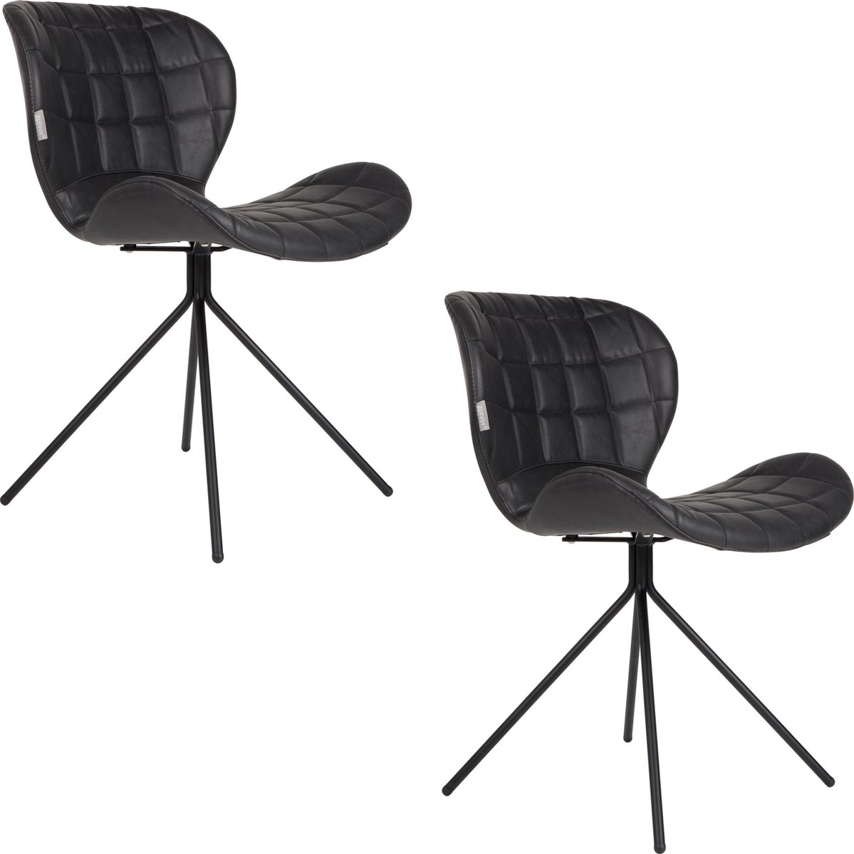 Zuiver OMG LL Eetkamerstoelen Zwart - Set van 2