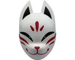 Kitsune masker - gemaakt van resin, handgeschilderd - Anime masker -Japanse carnavals kleding - Japans masker - vossen masker - Okami masker