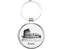 Akyol - rome Sleutelhanger - Vakantie - vakantiegangers - de echte rome - italie - cultuurliefhebber - colosseum sleutelhanger - colosseum - italië liefhebber - europa - 4 x 7,5 CM