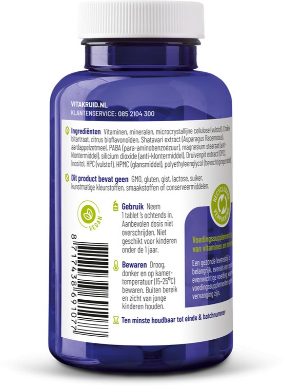 Vitakruid Multi Dag vrouw Voedingssupplement - 90 tabletten