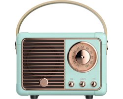 Retro bluetooth speaker - vintage decor - draagbare draadloze bluetooth speaker - lichtblauw