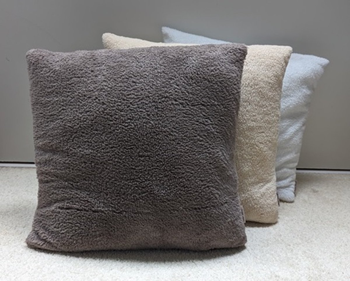 SWAN - kussenhoes - sierkussen - kussen - teddy - zacht - wit - 45x45