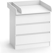 Vicco Emma Luiertafel – 80 x 87 cm met 3 laden Wit