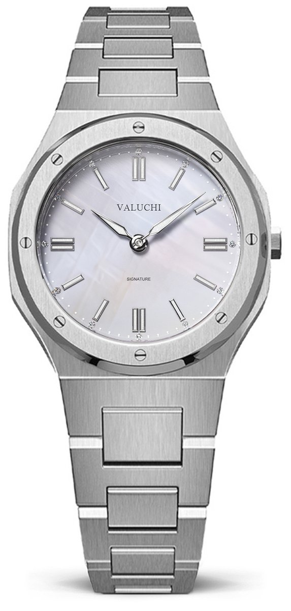 Valuchi Signature - Vrouwen horloge - 31mm - Zilver Parelmoer