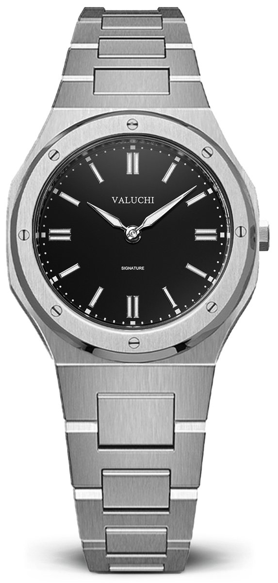 Valuchi Signature - Vrouwen horloge - 31mm - Zilver Zwart