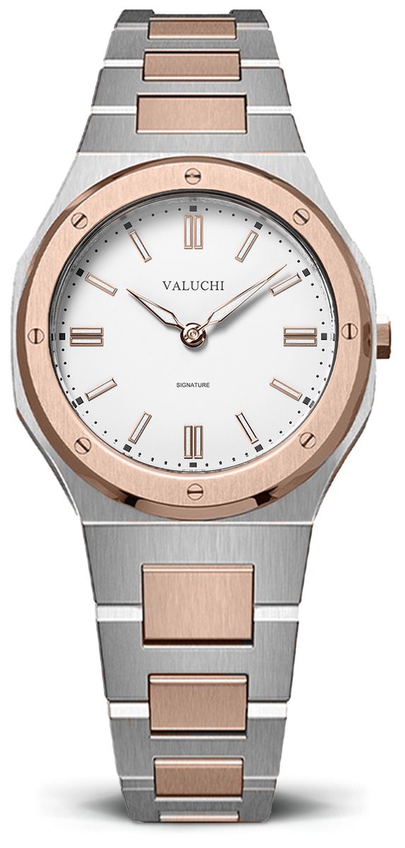 Valuchi Signature - Vrouwen horloge - 31mm - Tweekleurig Wit
