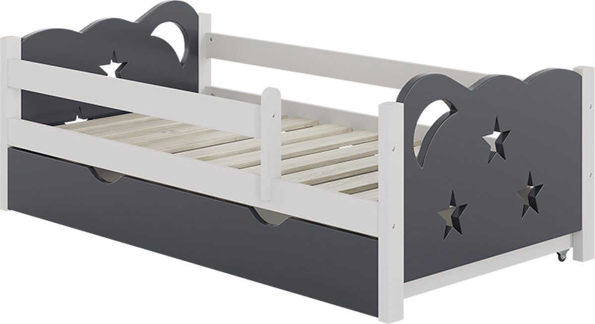 Vitalispa Jessica Kinderbed – 70x140 cm met lade, zonder matras Grijs