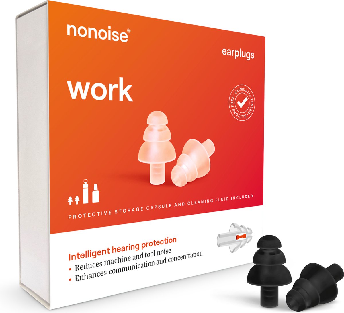 Goedkoopste Nonoise - Work - Oordoppen - 1 paar - Zwart
