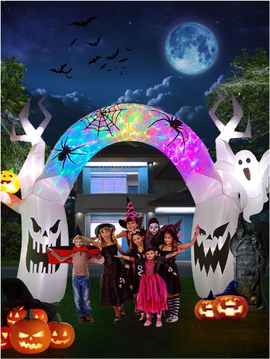 EBANKU 11 FT Halloween Opblaasbare Boomboog met Spook Pompoen, opblaasbare spookboog met ingebouwde LED's voor Halloweenfeest Buiten Tuin Tuindecoratie EBANKU 11 FT Halloween Opblaasbare Boomboog met Spook Pompoen, opblaasbare spookboog met ingebouwde LED's voor Halloweenfeest Buiten Tuin Tuindecoratie