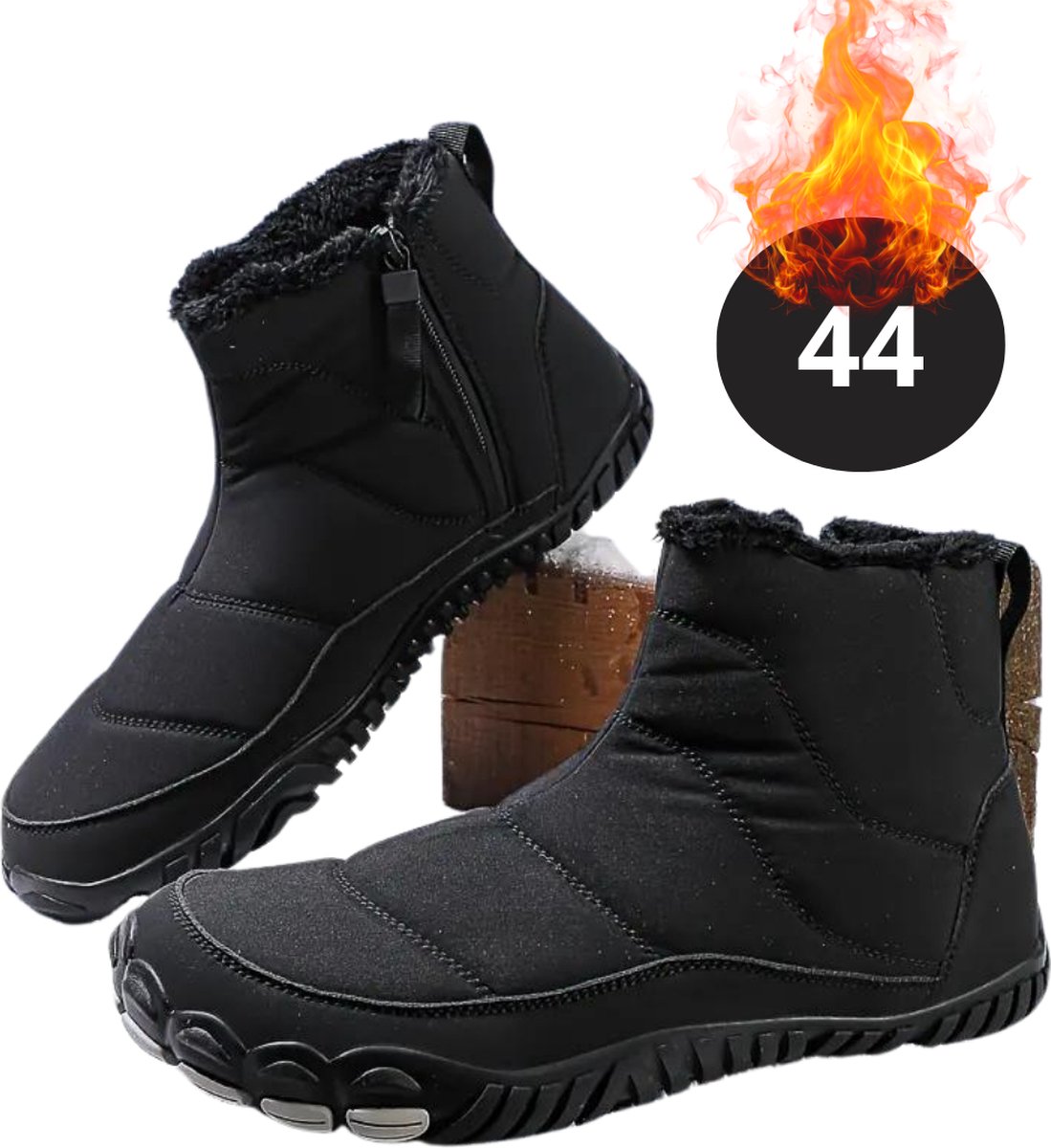 Livano Snowboots Sneeuwschoenen Sneeuwboots Heren Wintersport Ski Skischoenen – 44 Antislip Zwart