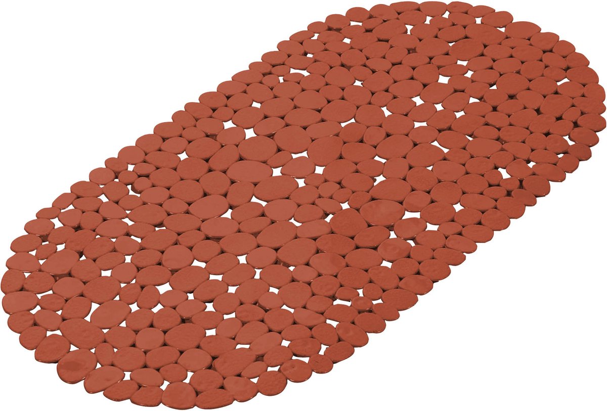 Wicotex - Badmat Antislip voor in bad - Kleur Terracotta - Afmeting 36x69cm