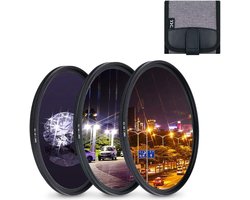 58mm Sterrenfilter Set (4 punten 6 punten 8 punten) + Filterzakje - Geschikt voor Canon Nikon Pentax Olympus Samsung Sony Panasonic Fujifilm Camera Lens