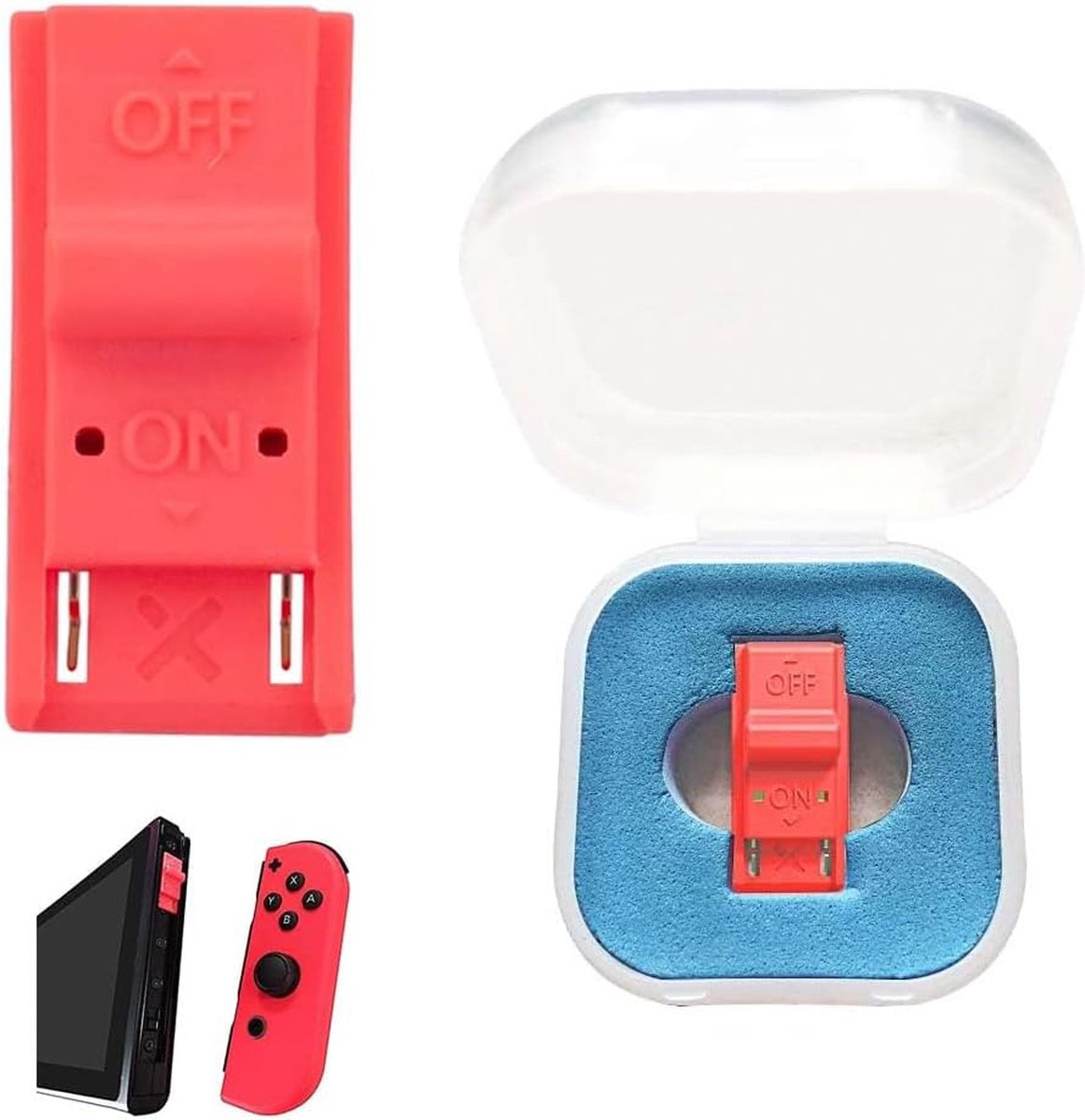 oCreon RCM JIP voor Nintendo Switch – Korte Houder met Mod-aansluiting en Opbergdoos - Rood