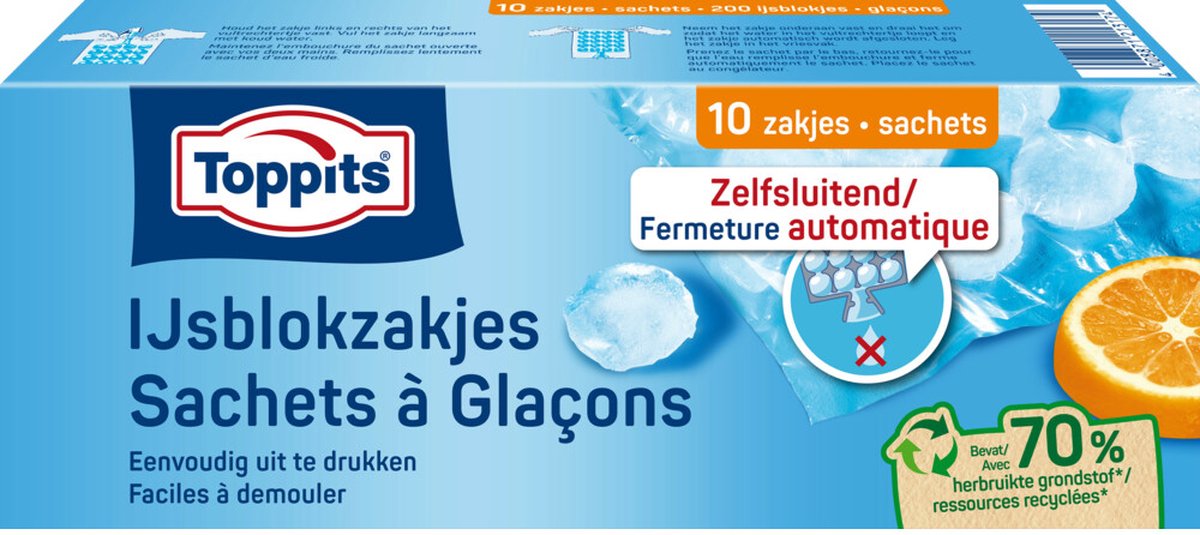 Goedkoopste 3x Toppits IJsblokzakjes 10 stuks
