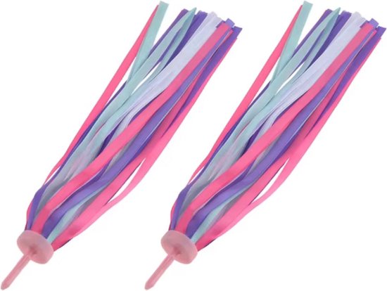 Stuurslingers - Kinderfiets versiering - Handvat Streamers - Roze, Paars, Blauw - 2 Stuks - Larry's