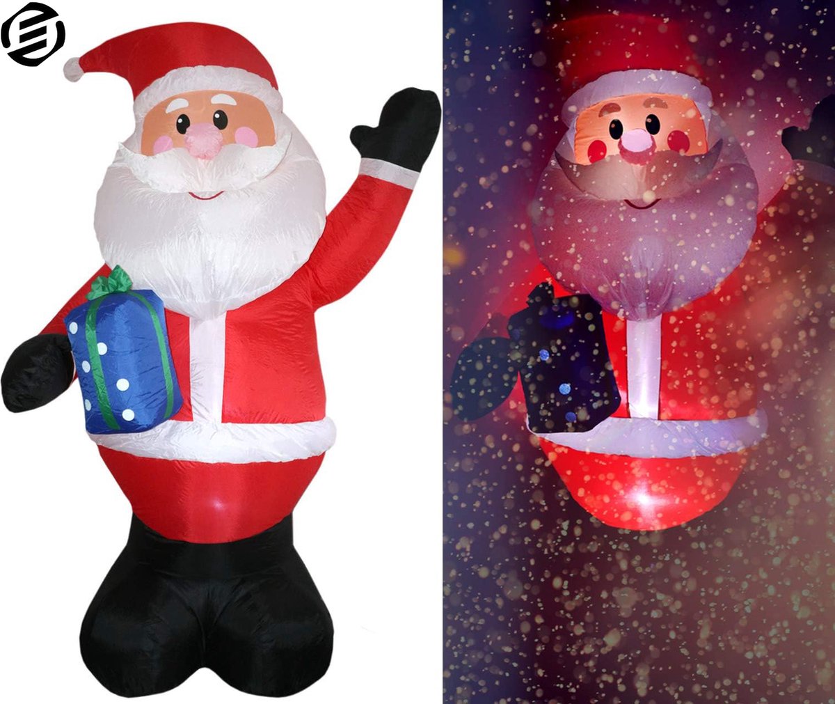 Equivera Kerstman Opblaasbaar - Opblaasbare Kerstman - Kerstman - Kerst