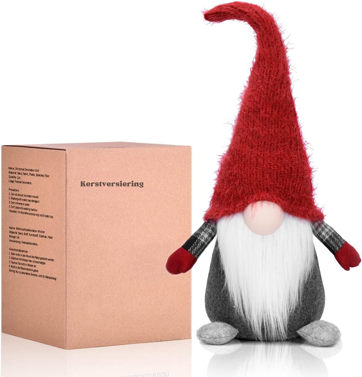 Betoverende Handgemaakte Scandinavische Tomte: Leuke Kerstgnome Voor Verjaardagen En Feestdagen - 16x16x52 Cm