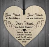 Akyol - Houten hartje-hanger - vriendschapshanger - friendship - vriendschap - cadeau voor vriendinnen - cadeau voor de beste vriend - cadeau voor vriendinnen - Decoratie - Hartje - Bedankje