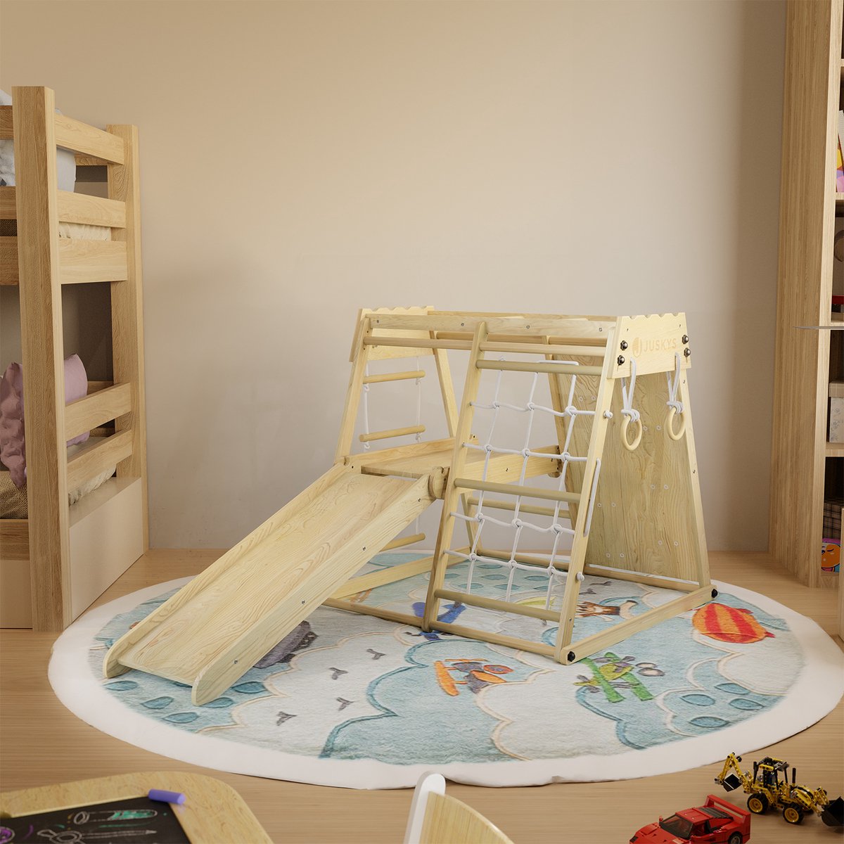 Mini speeltoestel voor kinderen - Met glijbaan - Naturel speeltoestel — afbeelding 4