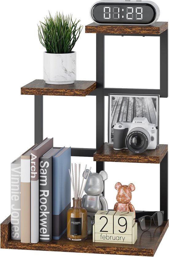 COSTWAY Bureauplank, metalen frame, tafelrek met insteekbord, bureau