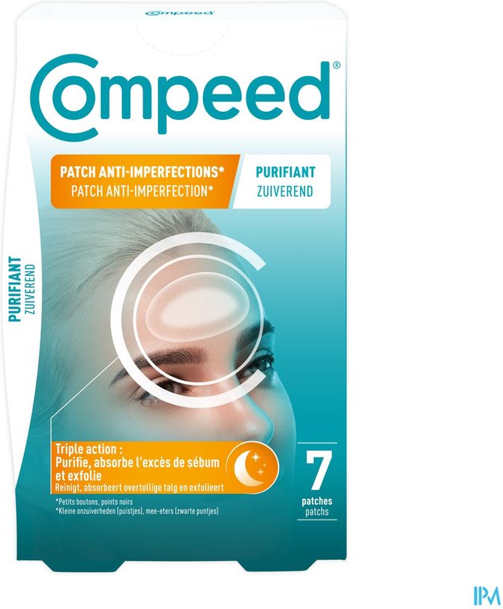 Goedkoopste Compeed® Patch Anti-imperfection Zuiverend Nacht | Hydrocolloïde patch | 3 x 7 patches