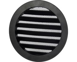 Aluminium buitenlucht muur rooster rond - Ø 150mm - ZWART