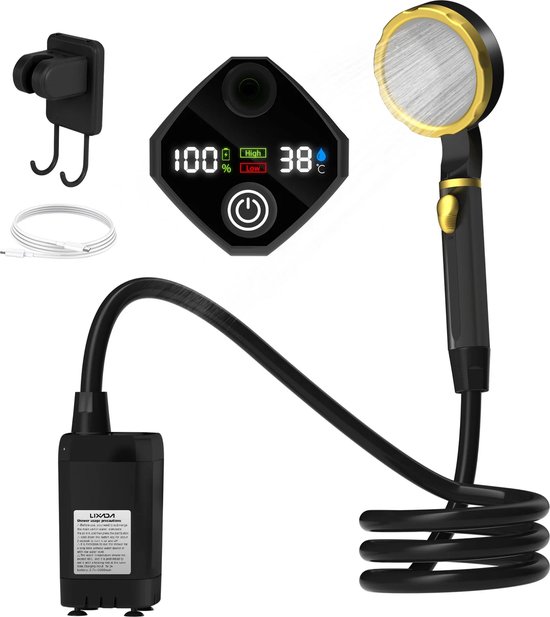 Editbar Campingdouche met pomp, draagbare campingdouche met