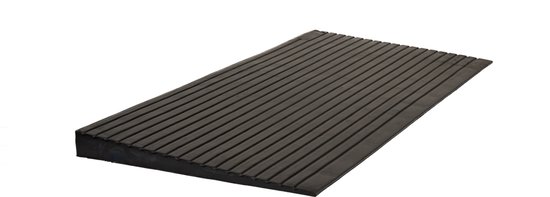 Drempelhulp Rubber Budget - 60 mm Hoog - Oprijplaat Voor Rolstoel, Rollator En Scootmobiel - Rubberen Oprijhelling - Recht