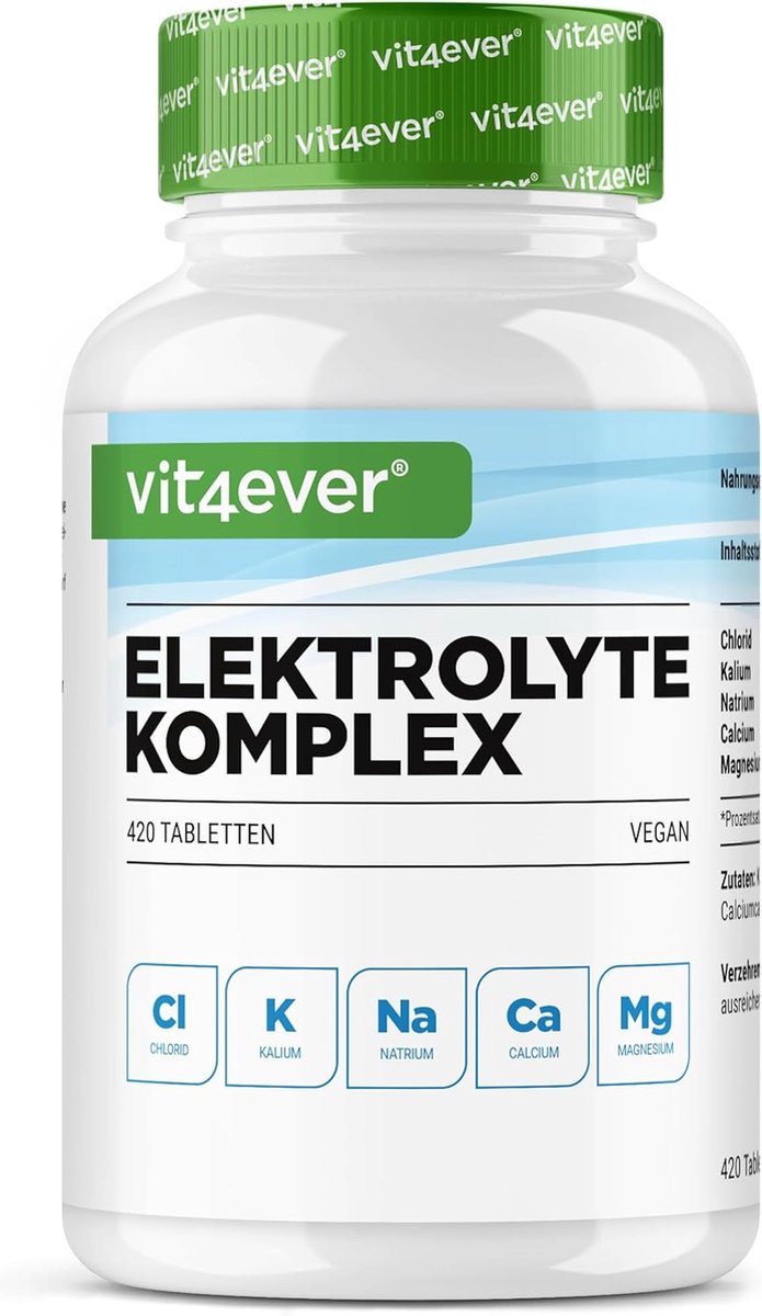 Goedkoopste Vit4ever - Elektrolyten - 420 tabletten met magnesium, calcium, kalium, natrium en chloride - Elektrolytenbalans en spierfunctie - Keto Dieet - Veganistisch