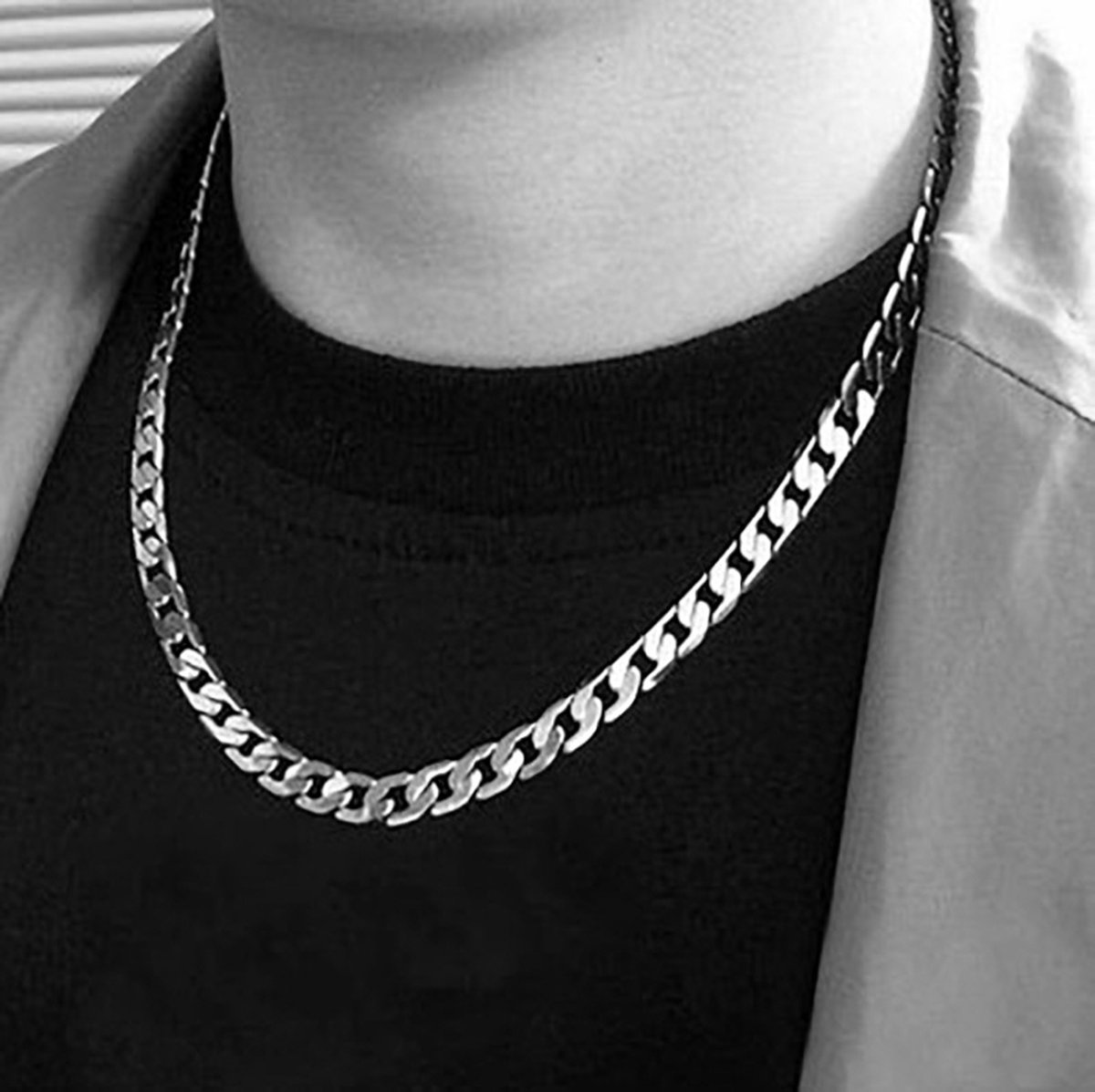 Actie4you® - Klassieke Heren Ketting - Zilver kleurig - Staal - Kettingen - Schakelketting – Cubaanse stijl – 4 MM – 55CM Lang