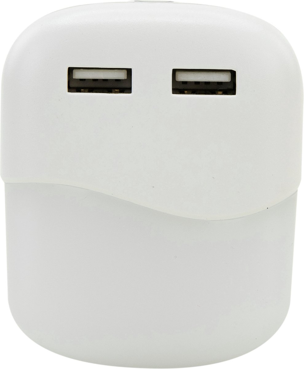 Ansmann NL15AC + 2USB nachtlampje met schemersensor incl. 2 USB poorten