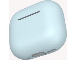 Hoesje in het licht blauw geschikt voor Apple AirPods 4 - TCH - Beschermhoes - Siliconen - Case - Soft case