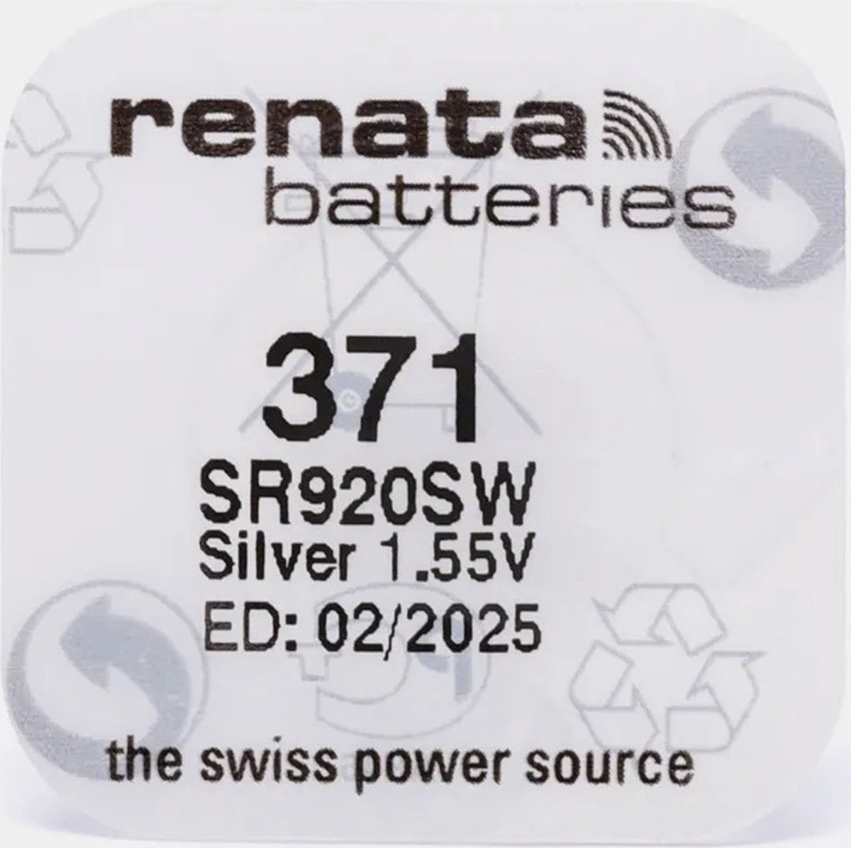 Renata Piles Montre Swiss Made 395 SR927SW - Lot De 5 - 1.55V Longue Durée