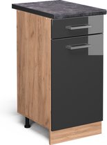 Vicco R- Line Cuisine Meuble bas de cuisine – 40 cm, WB Anthracite Anthracite Haute Brillance, WB Anthracite