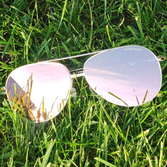 Wk Apeirom High End Nylon Polarized Zonnebril met metallic roze REVO Coating-Hoge kwaliteit met gouden Zinc alloy Frame-Nylon polarized UV400 lens met anti reflectie laag met sterk flexibel vederlicht montuur-100% verwering van UVA,UVB,UVC van Wk Apeirom — afbeelding 2