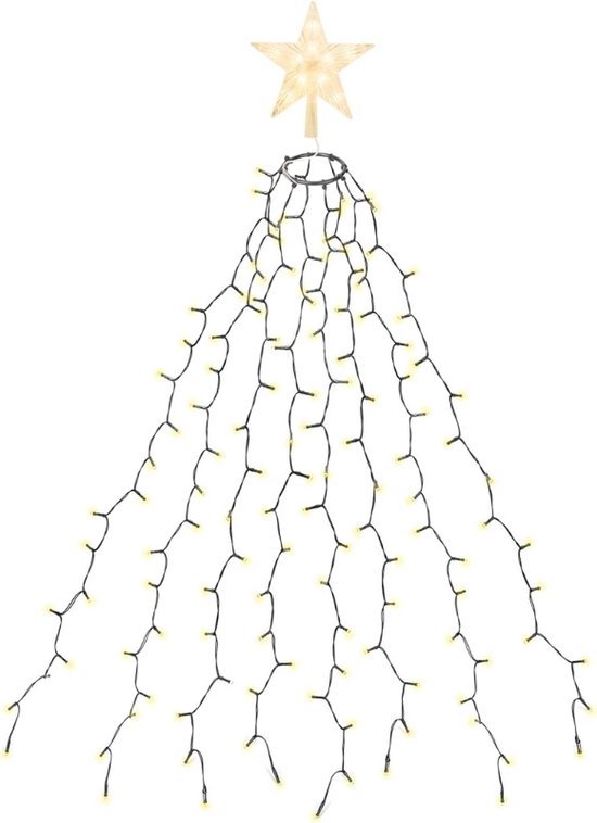 SALCAR 3 m kerstboomverlichting met ring en 14 slingers, 490 led