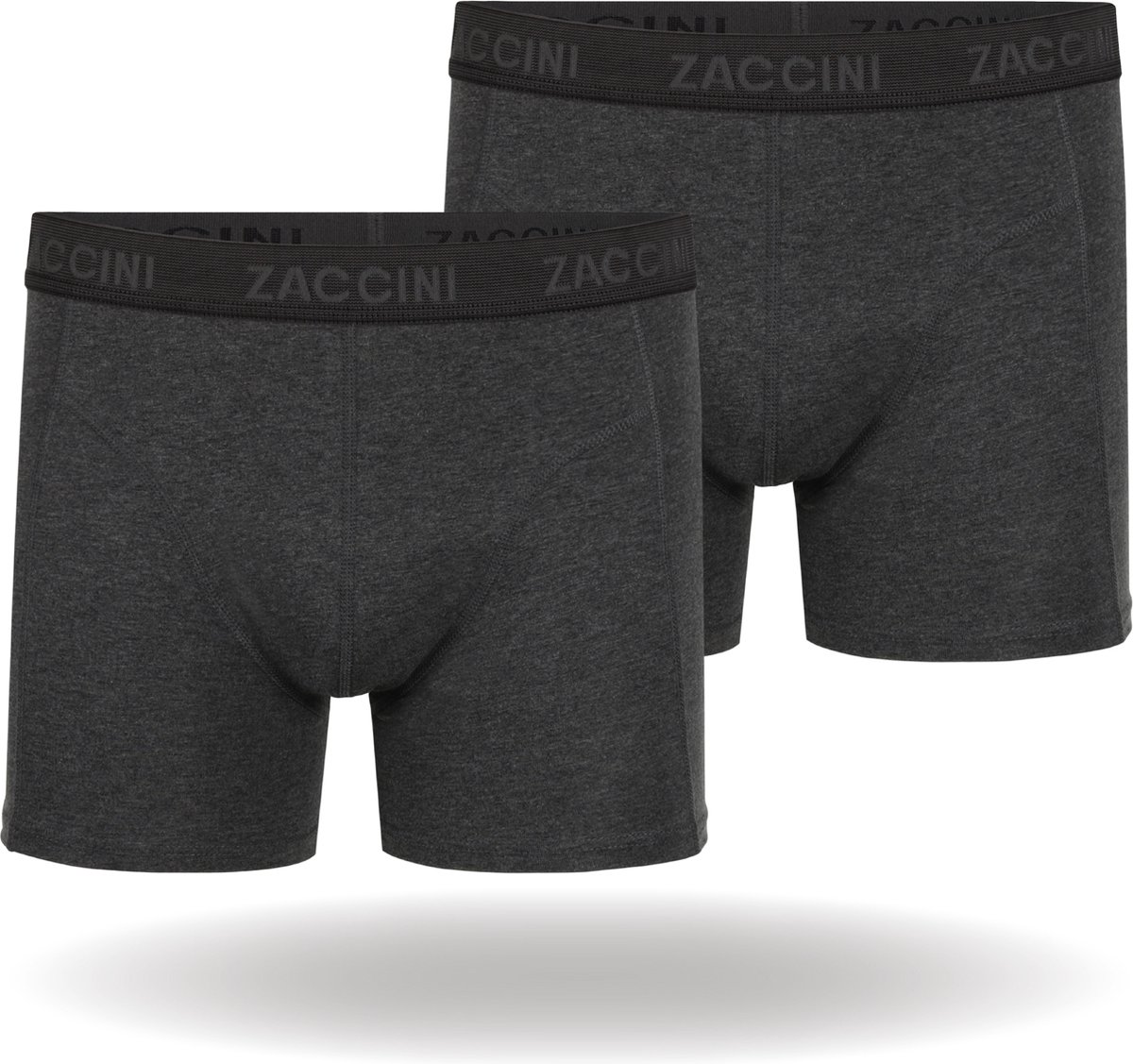 Zaccini Cotton Stretch Boxershorts - Grijs - 2 stuks - Heren onderbroeken - Boxer - 95% Katoen - Maat S
