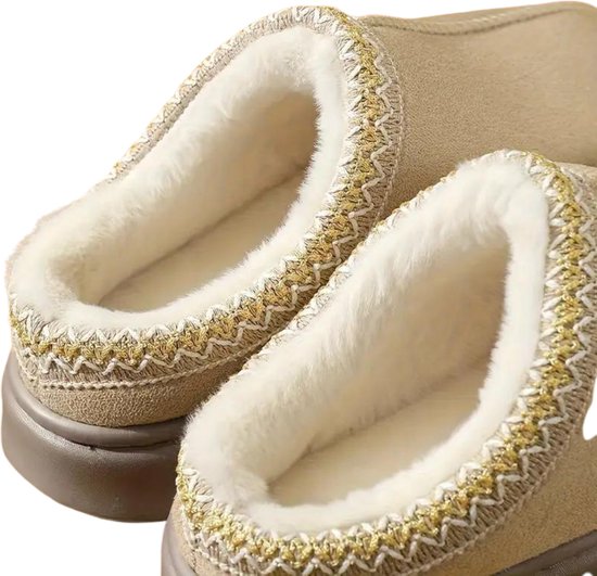 Bovista Warm Pantoufles femmes - Pantoufles - Slippers - Femme - Homme - Peluche - Taille 36,5 - Zwart