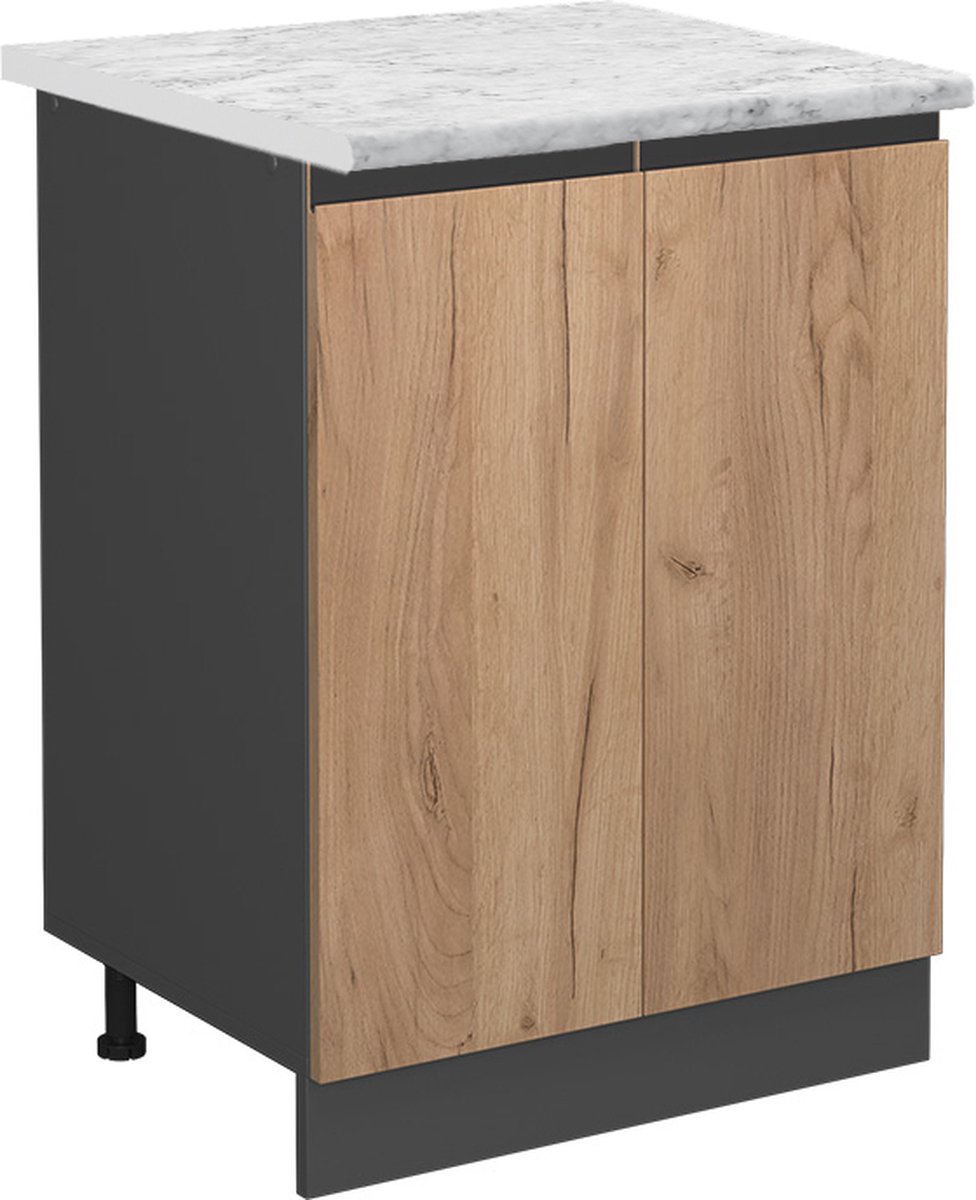 Vicco R-Line Keukenonderkast – 60 cm WB Marmer Krachtige eik goud