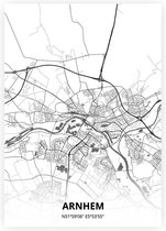 Arnhem plattegrond - A2 poster - Zwart witte stijl