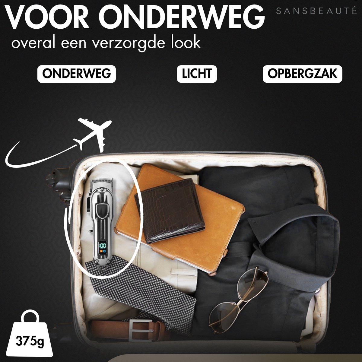 Sansbeauté Professionele Draadloze Tondeuse + Kappersmantel thumbnail 6