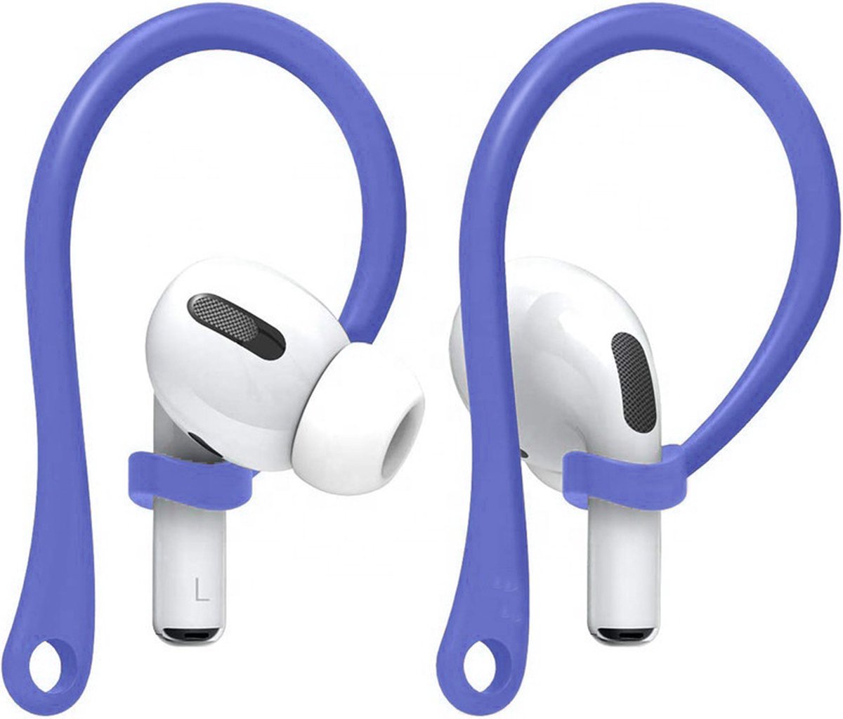 Ibley EarLoop Sport hooks paars voor Apple AirPods Pro 1/2 & AirPods 3/4 - Oorhaken - Siliconen sport haken - Geschikt voor AirPods Pro 1/2 en Apple AirPods 3/4 - Set van 2