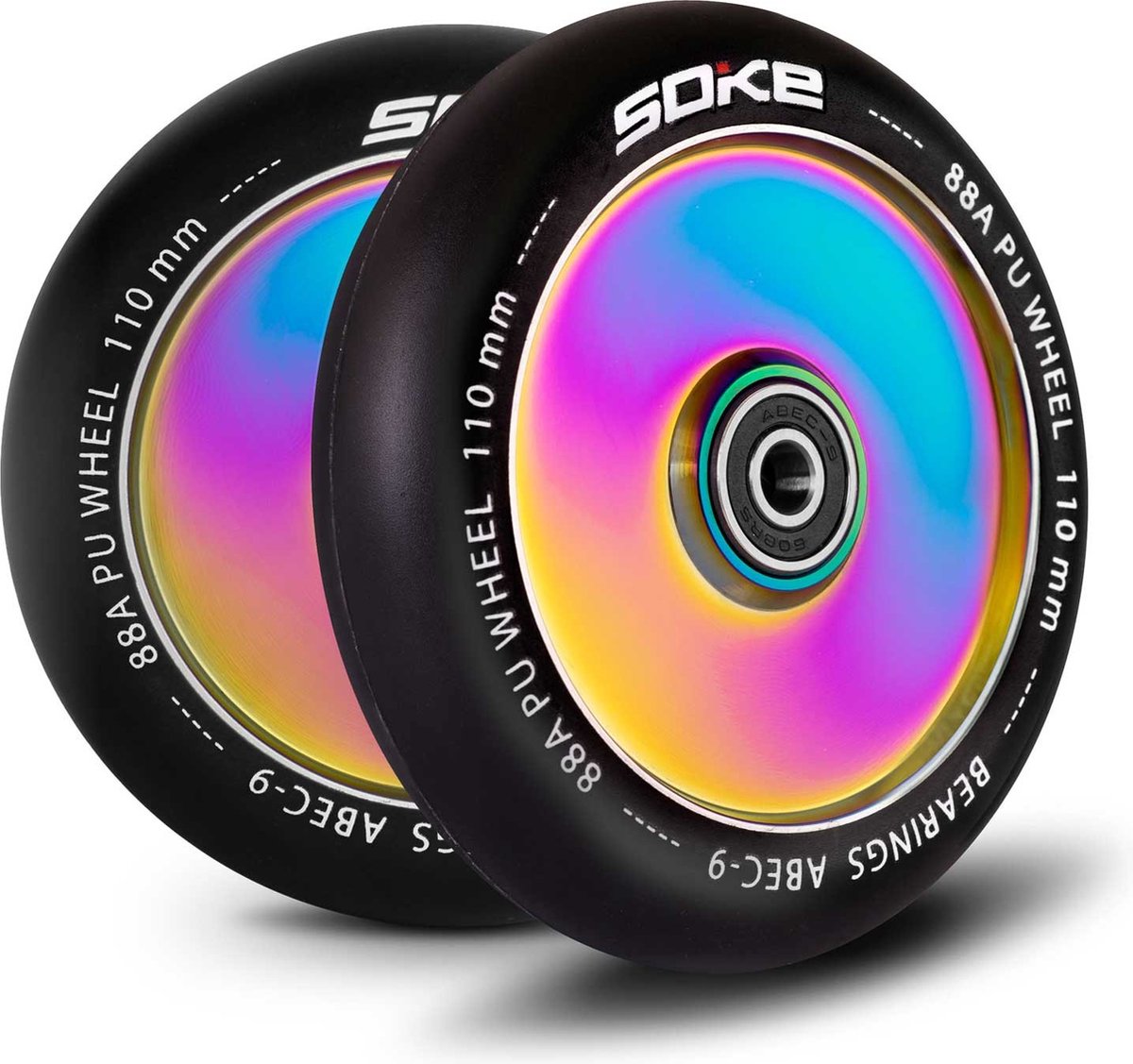 Scooterwielen 110 mm Effen Regenboog 2 Stuks - afbeelding 3