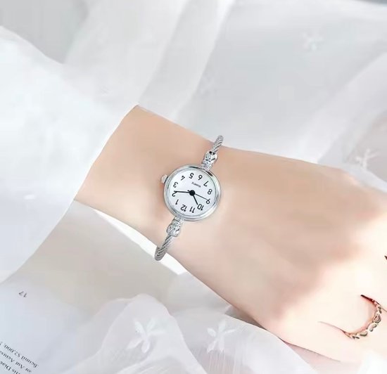 Montre de Luxe pour Femme - Comme Bracelet en Argent - Argent et Wit - Acier Inoxydable