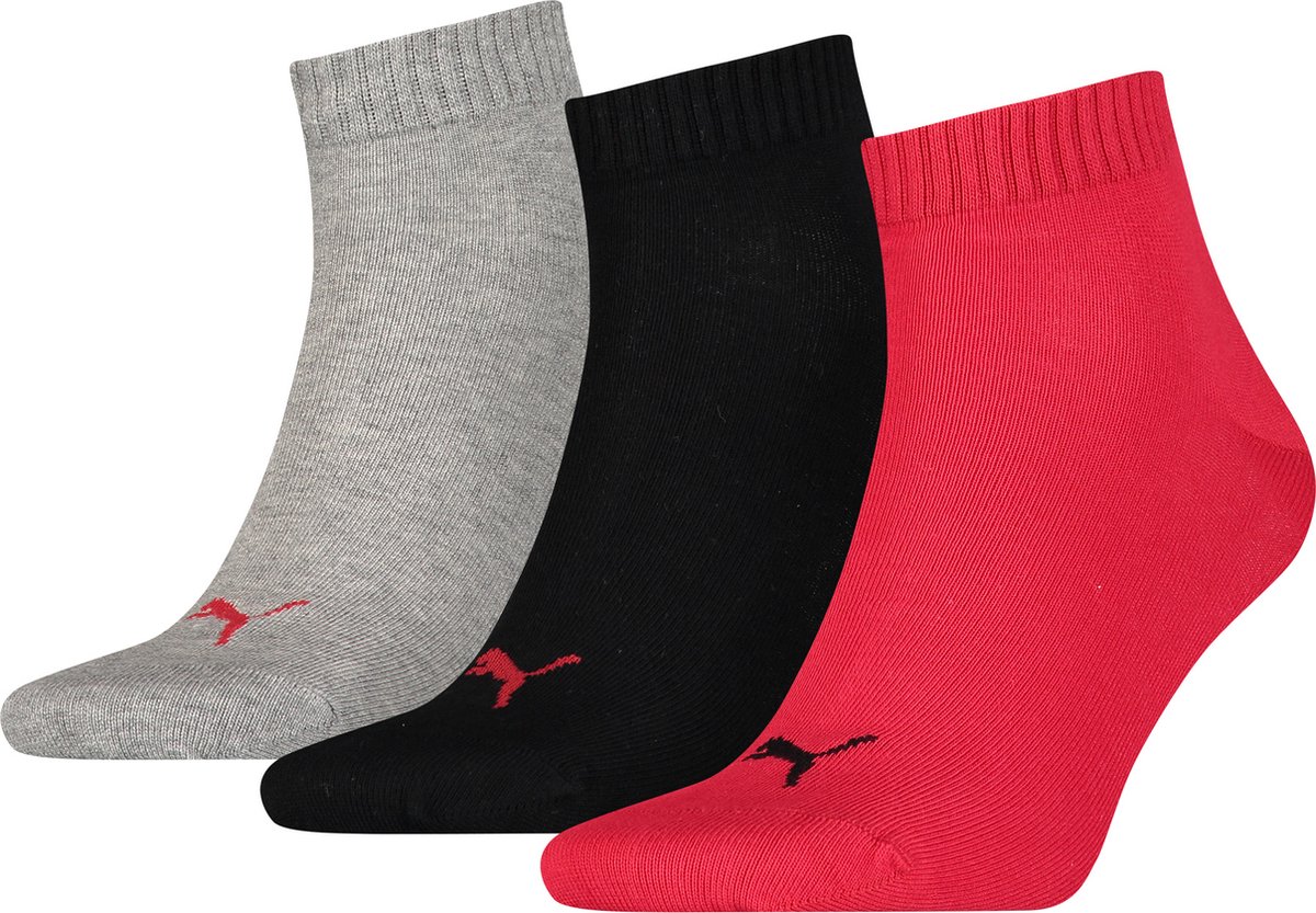 PUMA QUARTER EFFEN SOKKEN 3-PACK 93858907 r Zwart