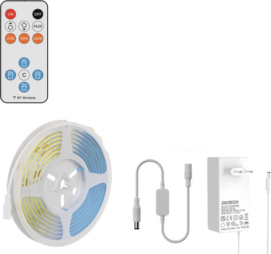 Koboko LED USB lichtketting met afstandsbediening, 8 modi, dimbaar, wit