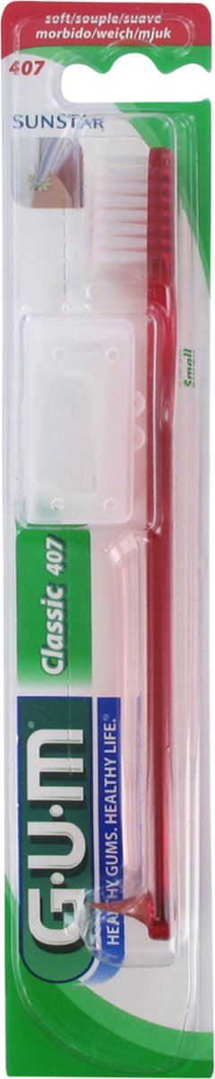 Goedkoopste GUM Tandenborstel Classic 407 (Kleur Rood
